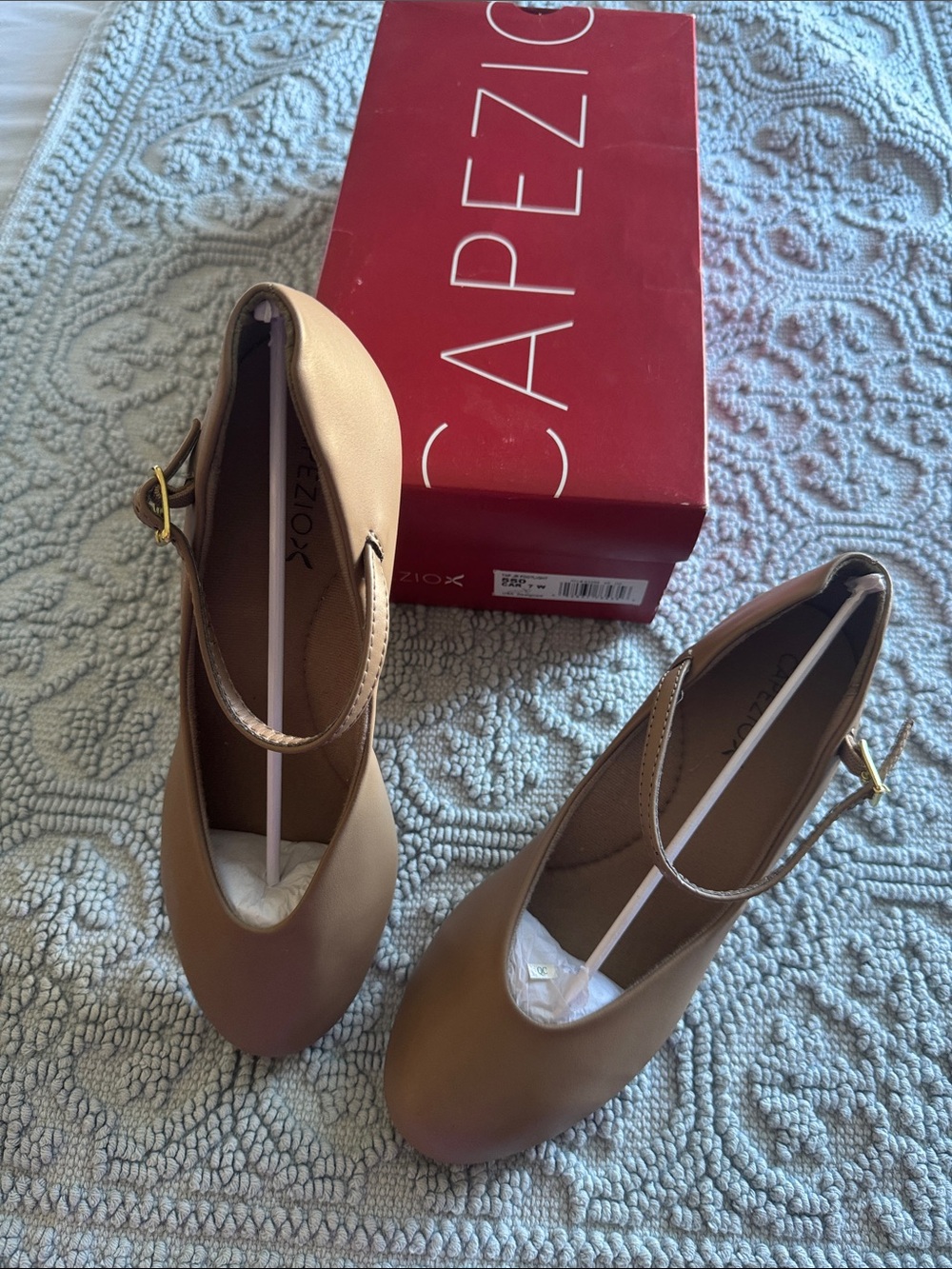 Capezio Camel/Tan Leather Mary Jane Heels with Ankle Strap